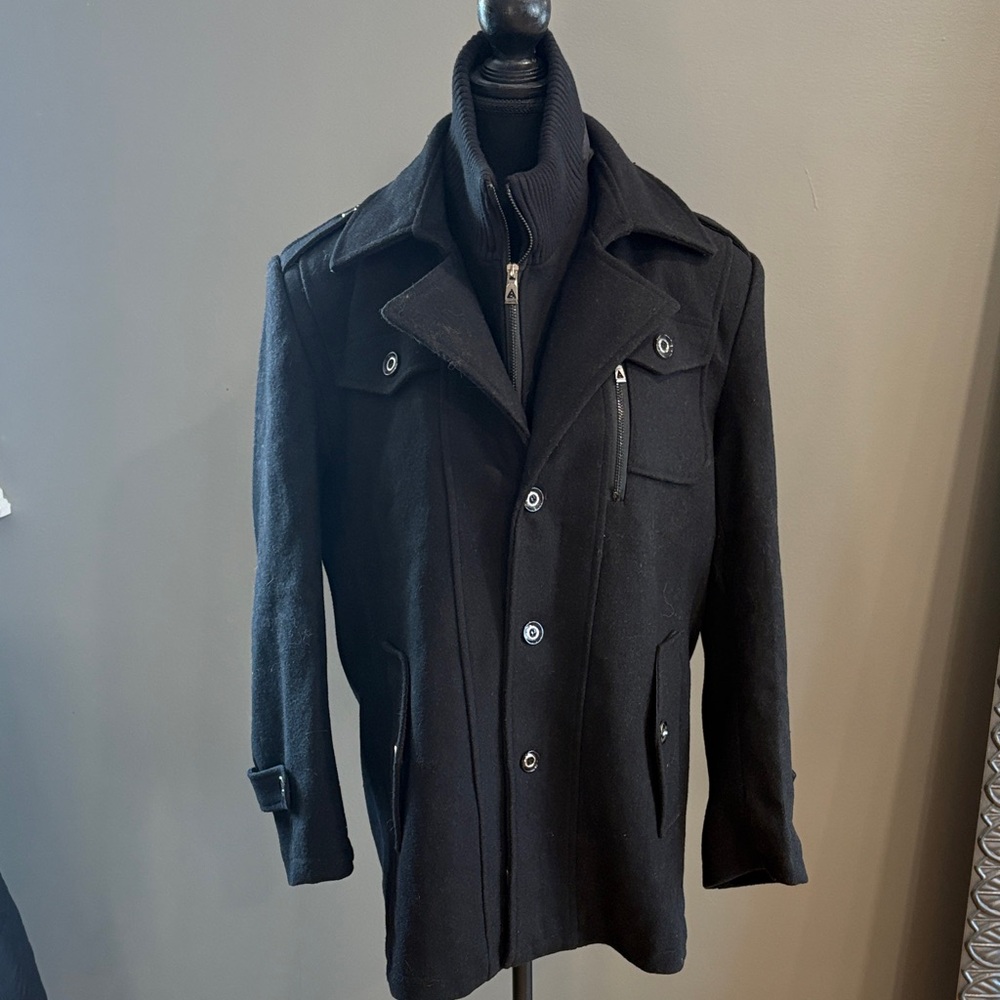 Men's Black Wool Jacket - Picture 1 of 2